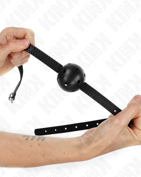Mordaça de bola KINK COLLAR & GAG Simplicity respirável, disponível em preto e vermelho