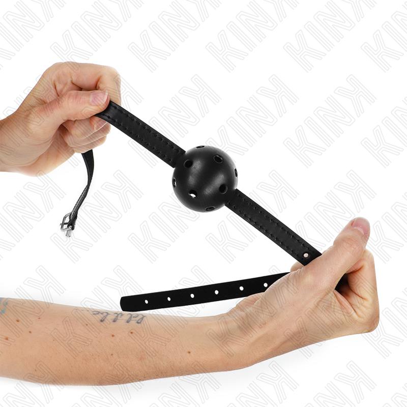 Mordaça de bola KINK COLLAR & GAG Simplicity respirável, disponível em preto e vermelho