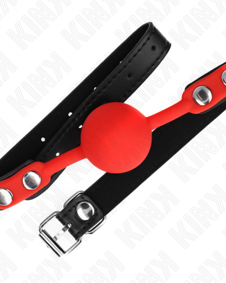 Mordaça de bola KINK em silicone vermelho, com bola de 4 cm