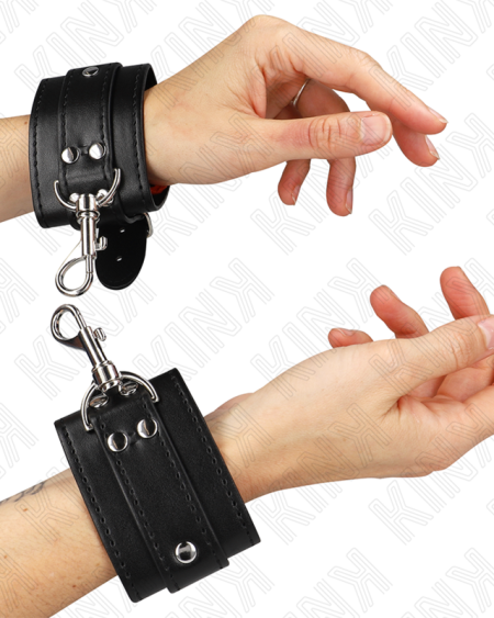 Algemas ajustáveis KINK pretas com fechadura, estilo masmorra