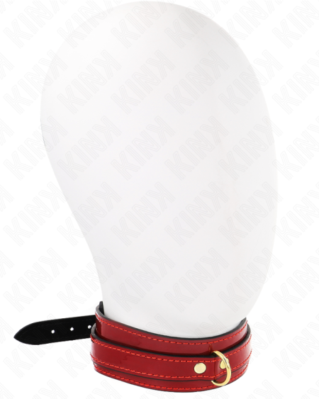 Coleira ajustável KINK vermelho-vinho com detalhes dourados