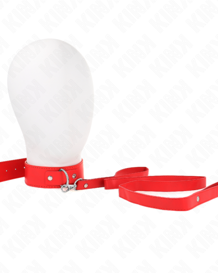 KINK - COLLAR CON CORREA 116 CM FINO ROJO AJUSTABLE 32-50 CM X 8 CM