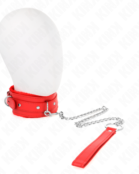 KINK - COLLAR CON CORREA 65 CM CON RESTRICCIONES ROJO AJUSTABLE 36-42 CM X 5.5 CM