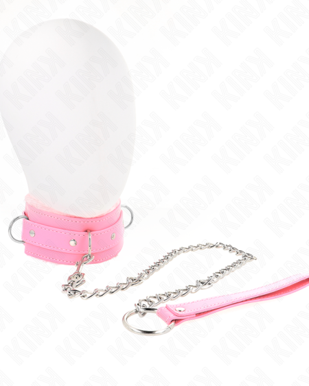 KINK - COLLAR CON CORREA 65 CM CON RESTRICCIONES ROSA AJUSTABLE 36-42 CM X 5.5 CM