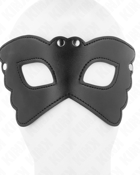 Máscara KINK em pele sintética com forma de borboleta, 20 × 9 cm