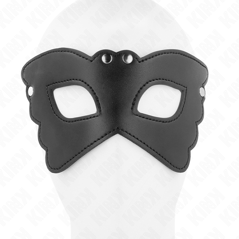 Máscara KINK em pele sintética com forma de borboleta, 20 × 9 cm