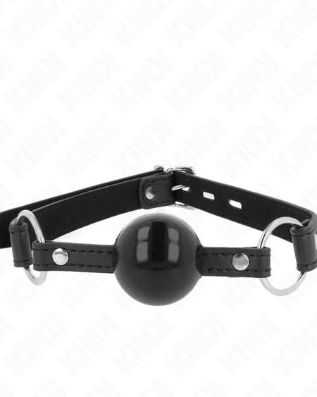 KINK - MORDAZA DE BOLA 4 CM TPE CON CANDADO NEGRO 60 x 2 CM