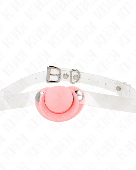 KINK - MORDAZA FORMA CHUPETE 5.5 x 4 CM ROSA AJUSTABLE 43-60 CM