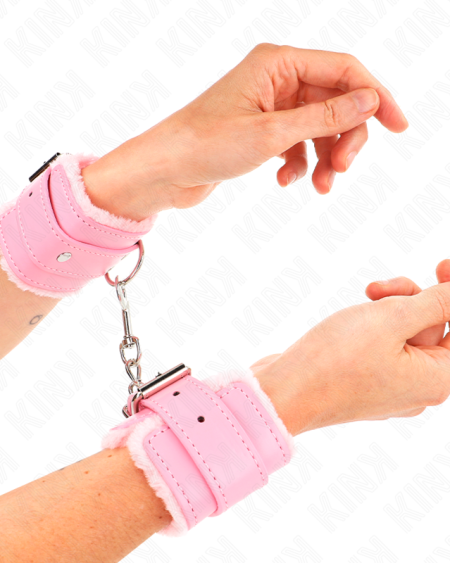 KINK - MUÑEQUERAS FORRADAS ROSA CON CORREA ROSA AJUSTABLE 20-29 CM X 5.5 CM