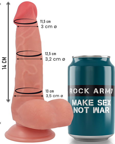 ROCKARMY - FOX DILDO REALISTA DDUAL DENSITY LIQUID SILICONE 19 CM -O- 3.2 CM