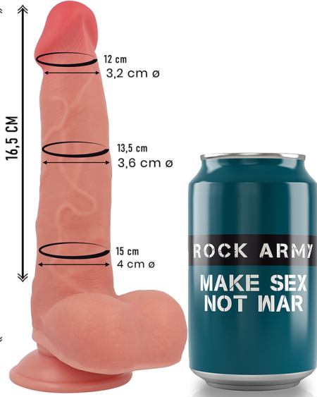 ROCKARMY - RANGER DILDO REALISTA DUAL DENSITY LIQUID SILICONE 22 CM -O- 3.6 CM