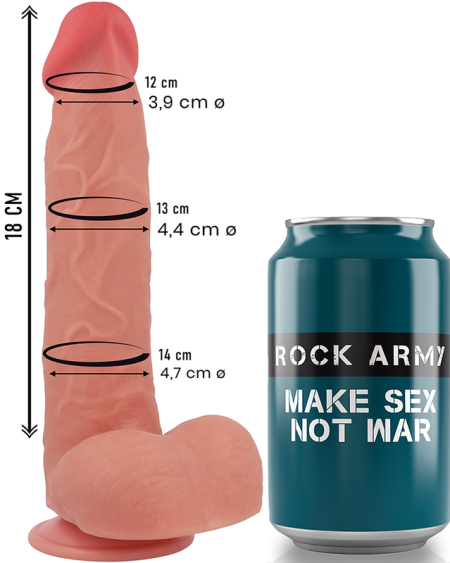 ROCKARMY - RAPTOR DILDO REALISTA DUAL DENSITY LIQUID SILICONE 24 CM -O- 4.4 CM
