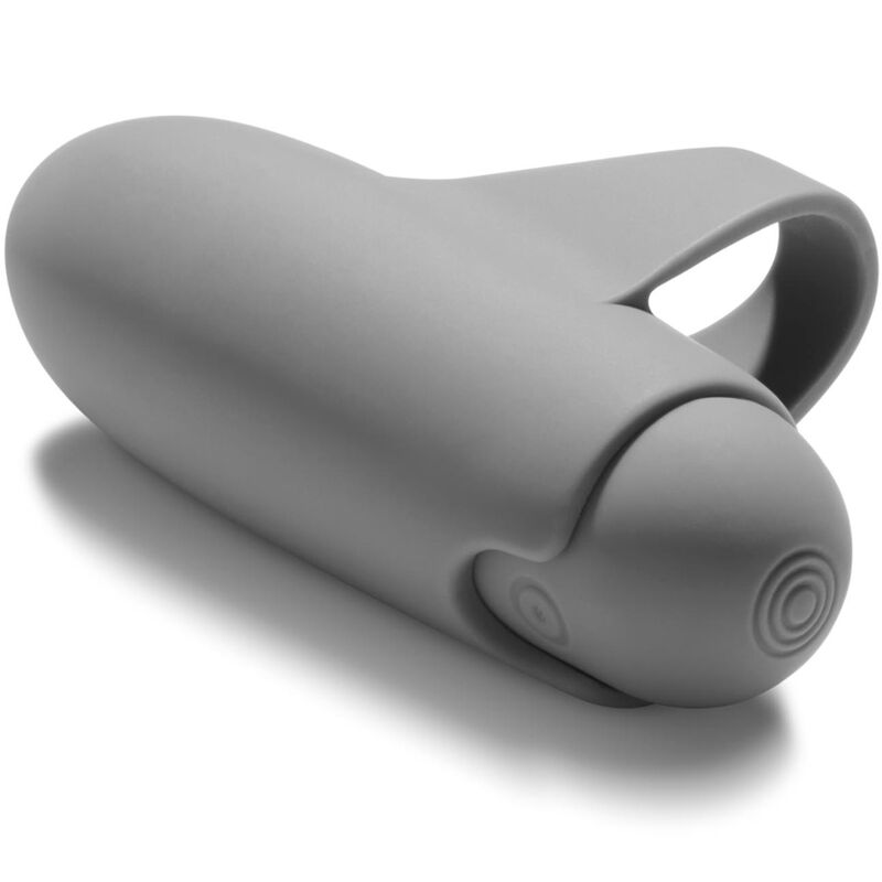 Vibrador de dedo Better Than Your Ex da BIJOUX INDISCRETS, cinzento, com anel e capa de silicone removível
