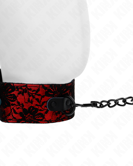 KINK - COLLAR CON CORREA 105 CM DE ENCAJE CON CINTURÓN DE CUERO REAL 44 X 5.5 CM