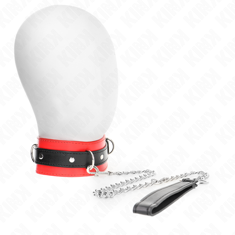 Coleira KINK com trela de 65 cm, disponível em vermelho ou preto