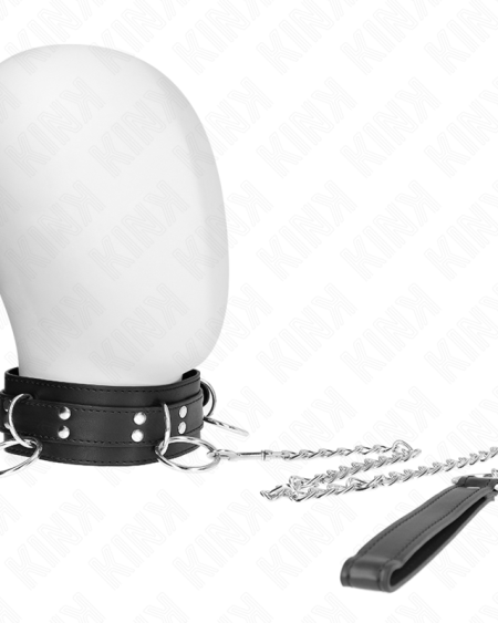 KINK - COLLAR CON CORREA 80 CM ESCLAVITUD 3 ANILLOS 53 X 5 CM