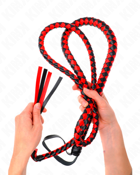 Chicote BDSM de serpente KINK IMPACT & TOUCH com 210 cm, disponível em preto e vermelho