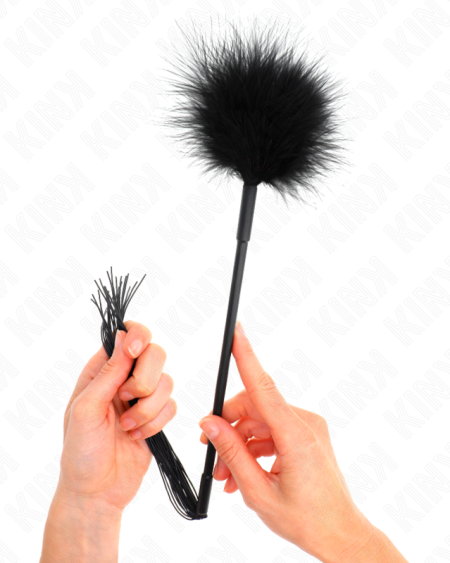 KINK - LÁTIGO DE SILICONA CON PLUMAS PARA COSQUILLAS 47 CM
