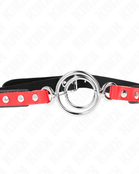 Mordaça vermelha ajustável KINK com vários anéis de 4 e 4,8 cm