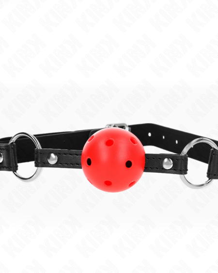 KINK - MORDAZA DE BOLA 4.5 CM ROJA DURA HUECA MODELO 1 63.5 X 2 CM