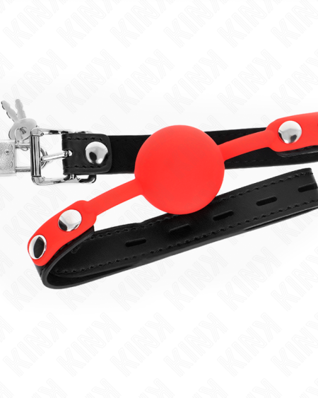 Mordaça de bola KINK em silicone de 4 cm, com tira de 60 x 2 cm e cadeado