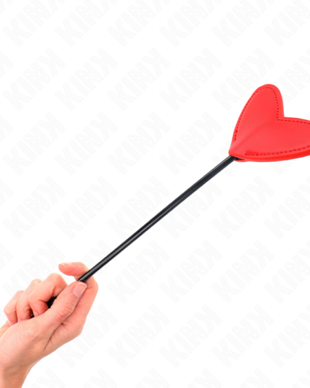 Pala BDSM KINK IMPACT & TOUCH em forma de coração, disponível em preto e vermelho