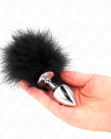 KINK - PLUG ANAL 11 x 7 CM ACERO INOXIDABLE CON PLUMA 11 CM