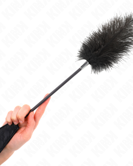 KINK - PLUMAS DE AVESTRUZ PARA COSQUILLAS CON PALETA DE ENCAJE 56 CM