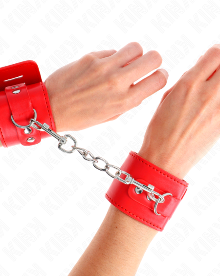 Algemas de pulso KINK ajustáveis com fecho tipo cadeado, disponíveis em preto e vermelho