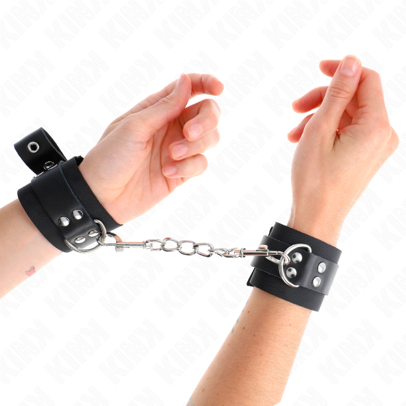 Algemas KINK de nylon preto com correia de couro preto ajustável