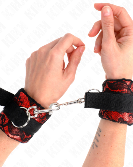 KINK - MUÑEQUERAS DISEÑO ESCÁNDALO ROJO-NEGRO