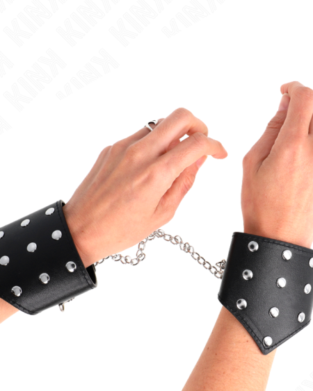 Algemas de pulso KINK pretas, com pontas e corrente ajustável