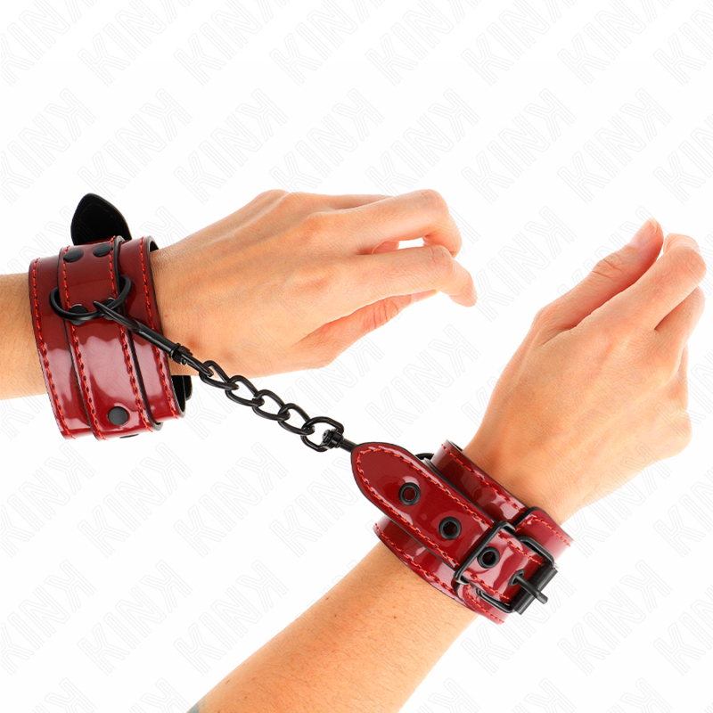 Algemas de pulso KINK em vermelho-escuro, 23 x 5 cm