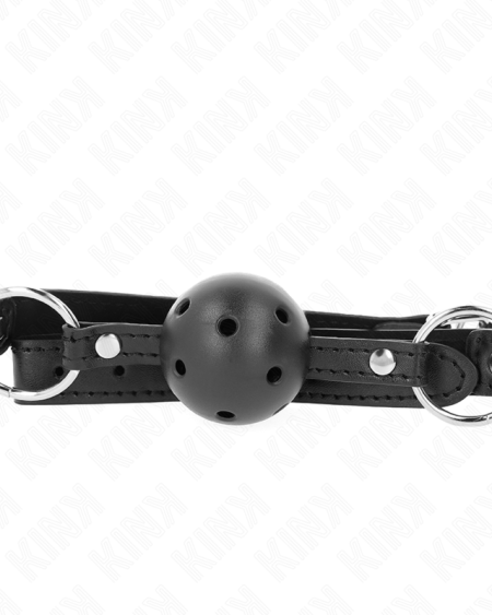 KINK - MORDAZA DE BOLA 4.5 CM NEGRA DURA HUECA MODELO 1 63.5 X 2 CM