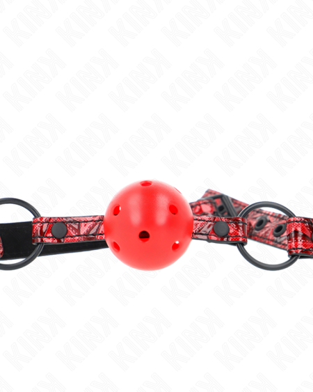 Mordaça de bola KINK, modelo 1, com padrão de diamante e tira ajustável
