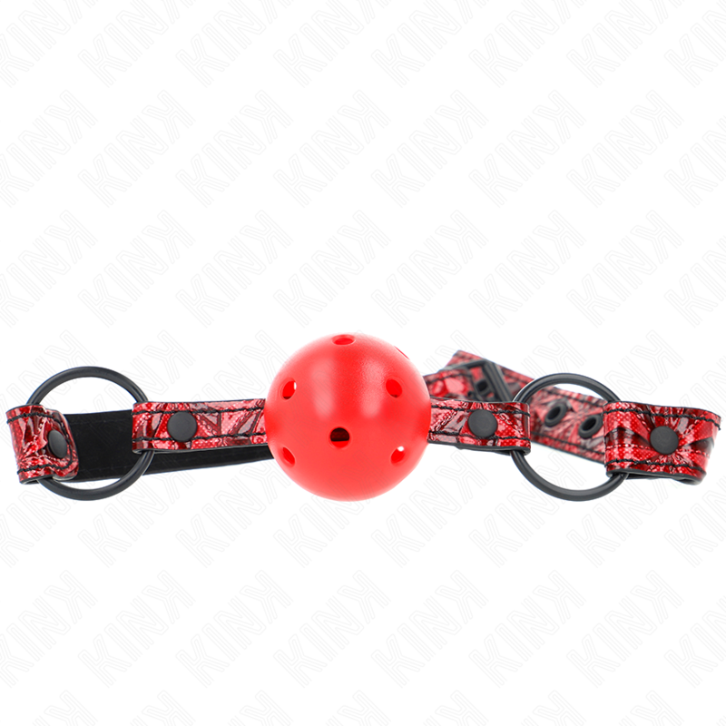 Mordaça de bola KINK, modelo 1, com padrão de diamante e tira ajustável