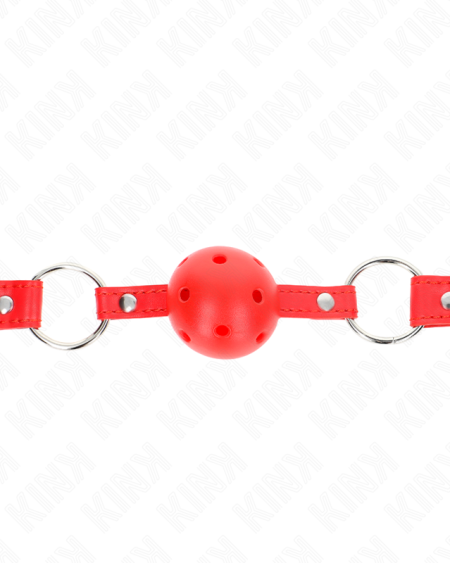 Mordaça de bola KINK COLLAR & GAG, modelo 1, com bola respirável de 4 cm e correia ajustável