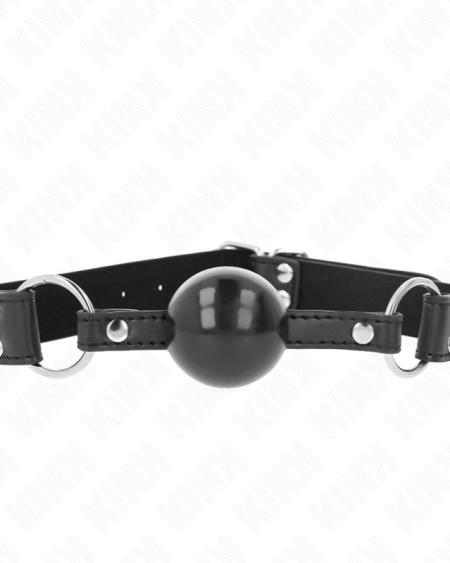 KINK - MORDAZA DE BOLA 4 CM SUAVE Y SÓLIDA CON CORREA DE POLIPIEL 62 x 2.5 CM AJUSTABLE 42-58 CM
