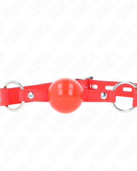 KINK - MORDAZA DE BOLA 4 CM TPE CON CANDADO ROJO 60 x 2 CM