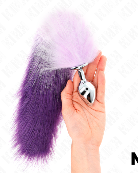 KINK - PLUG ANAL TALLA M 8 X 3.5 CM CON COLA SINTÉTICA 40 CM VIOLETA