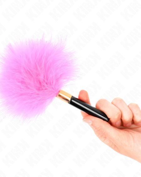 KINK - PLUMAS PARA COSQUILLAS METAL DORADO FUCSIA 18 CM
