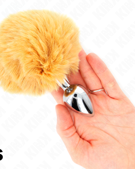 Plug anal KINK de aço inoxidável com cauda de pelo sintético tipo coelho
