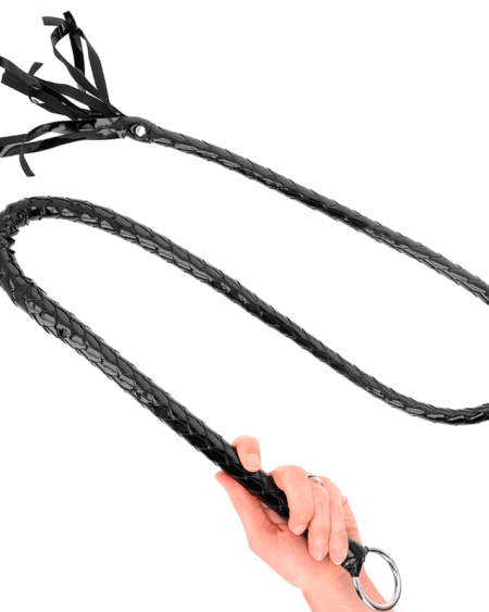 Chicote BDSM KINK em PVC brilhante, com 138 cm de comprimento
