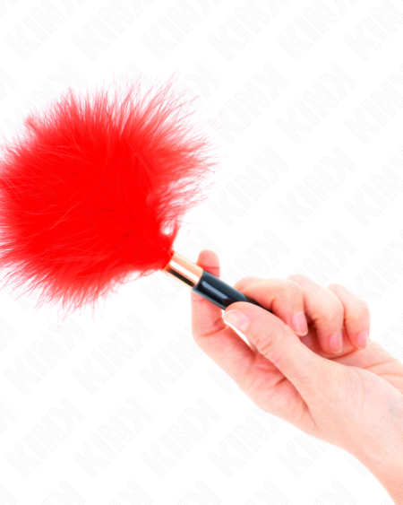 KINK - PLUMAS PARA COSQUILLAS METAL DORADO ROJO 18 CM
