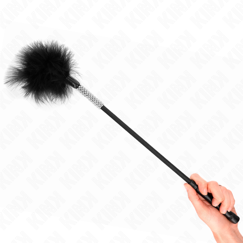 Plumeiro para cócegas KINK IMPACT & TOUCH com cabo decorado com pedras de imitação de diamante