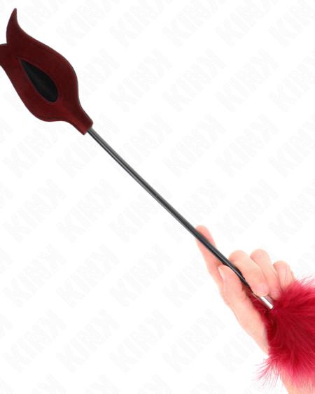 KINK - PLUMAS PARA COSQUILLAS CON PALETA FORMA DE ROSA 38 CM