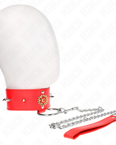 KINK - COLLAR CON CORREA 65 CM CUELLO DE DIAMANTES ROJO AJUSTABLE 35-51 CM X 7 CM