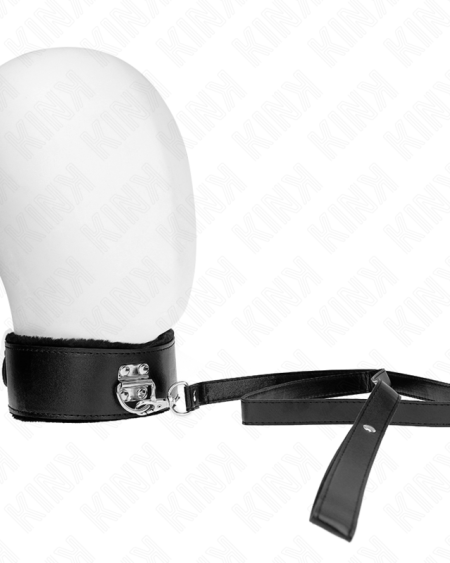 Coleira KINK modelo 4 com tachas prateadas e trela de 116 cm