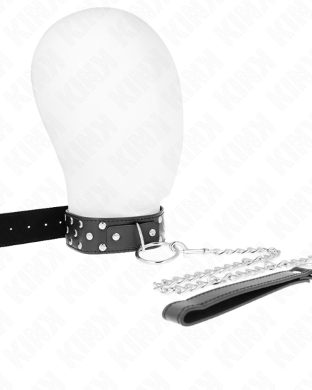 KINK - COLLAR CON CORREA 65 CM REMACHE ANILLA NEGRO AJUSTABLE 36-50 CM X 3.8 CM
