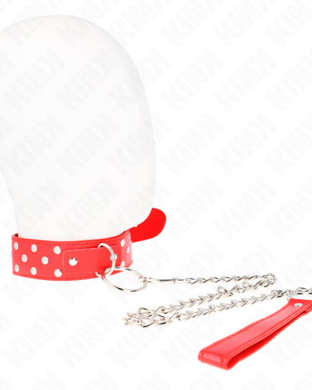 KINK - COLLAR CON CORREA 65 CM REMACHE ANILLA ROJO AJUSTABLE 36-50 CM X 3.8 CM